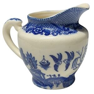 Blue Willow Blue and White Ceramic Creamer or Milk Pitcher